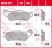 TRW Remblokken, en remschoenen voor de moto, MCB871 Allround organisch