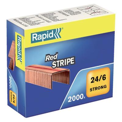 Nieten Rapid Nieten Rapid 24/6 verkoperd red stripe 2000 stuks