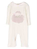 La Stupenderia body en maille nervurée design brodé - Blanc