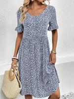 Small Floral Casual Loose Dress With No - thumbnail
