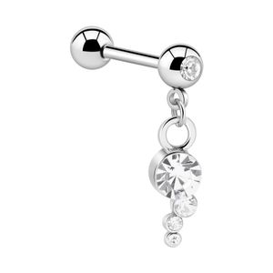 Jeweled Barbell with Charm Chirurgisch staal 316L / Belegde messing Barbells