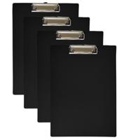 Clipboard - 4x - A4 formaat - zwart - Klembord voor documenten - van PVC