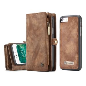 Caseme - vintage 2 in 1 portemonnee hoes - iPhone SE (2022 / 2020) / 8 / 7 / 6(s) - Bruin