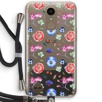 Bloemetjes: LG K10 (2017) Transparant Hoesje met koord