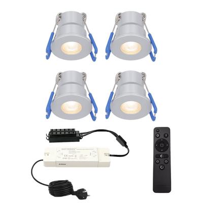 Set van 4 Milano inbouwspots 12V - IP65 waterdicht - 2700K warm wit - 3 Watt 200 lumen - RVS - Verandaverlichting - Dimbaar