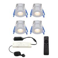 Set van 4 Milano inbouwspots 12V - IP65 waterdicht - 2700K warm wit - 3 Watt 200 lumen - RVS - Verandaverlichting - Dimbaar