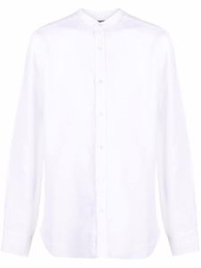 Barba chemise en lin à col montant - Blanc