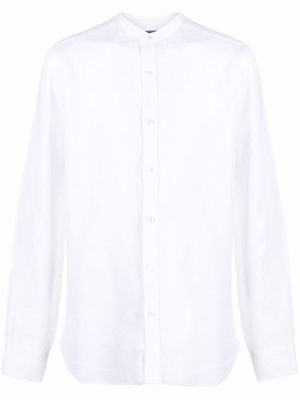 Barba chemise en lin à col montant - Blanc