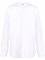 Barba chemise en lin à col officier - Blanc