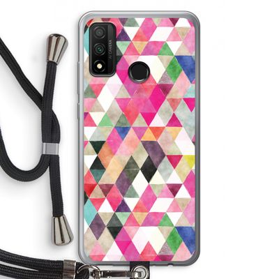 Gekleurde driehoekjes: Huawei P Smart (2020) Transparant Hoesje met koord