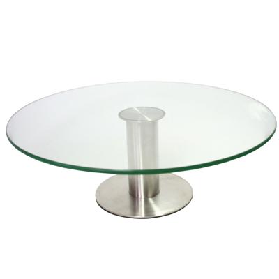 Serveerschaal transparant - glas en staal - 30 x 10 cm