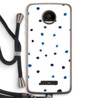 Blauwe stippen: Motorola Moto Z Force Transparant Hoesje met koord