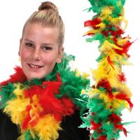 Carnaval verkleed boa - 2x - rood/geel/groen - Limburg/maastricht - 200 cm - Feest boa