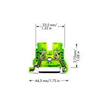 WAGO 870-907/999-950 Aardingsklem 5 mm Spanveer Toewijzing: Terre Groen, Geel 100 stuk(s)