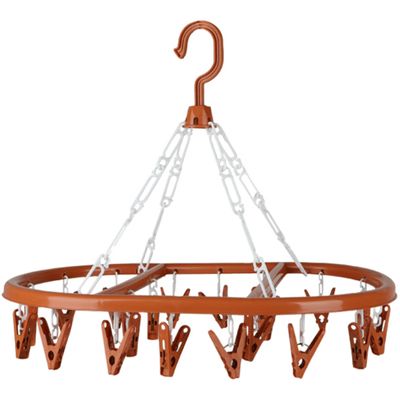 Wasgoed droogcarrousel/droogmolen - 20 clips/knijpers - terra - kunststof - 30 x 42 cm