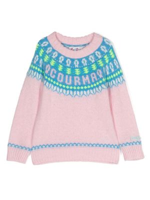 MC2 Saint Barth Kids pull Case en maille Fair Isle - Rose