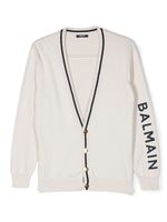 Balmain Kids cardigan à rayures - Tons neutres