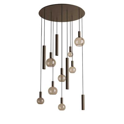 Hanglamp Riva rond 12 lichts platinum