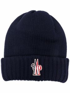 Moncler Grenoble bonnet à logo brodé - Bleu