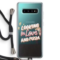 Pizza is the answer: Samsung Galaxy S10 Plus Transparant Hoesje met koord