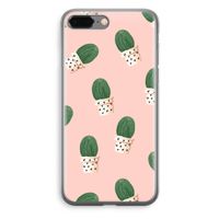Cactusprint roze: iPhone 8 Plus Transparant Hoesje
