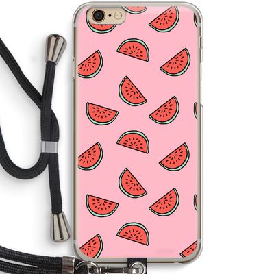 Watermeloen: iPhone 6 / 6S Transparant Hoesje met koord