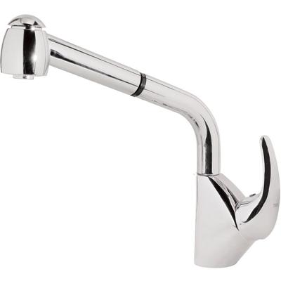Keukenkraan Tres Top | Opbouw | 360° Draaibaar | Uitrekbare sproeier | Mengkraan | 1-hendel | Rond | Chroom