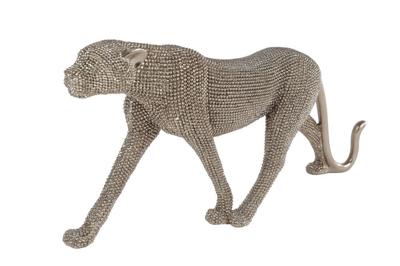 Sculptuur Panter L glinster goud polystone