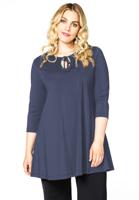 Yoek Tunic wide bot frill COCO | Blauw | Maat 38/40 Yoek Tunic wide bot frill COCO | Blauw | Maat 38/40