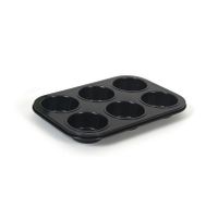Muffin bakvorm/bakblik rechthoek 27 x 19 x 3 cm zwart