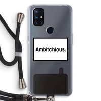 Ambitchious: OnePlus Nord N10 5G Transparant Hoesje met koord