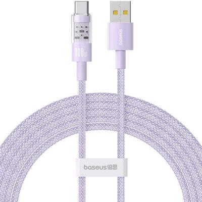Baseus Gem USB A naar USB C snellaadkabel 2 m 100 W Paars
