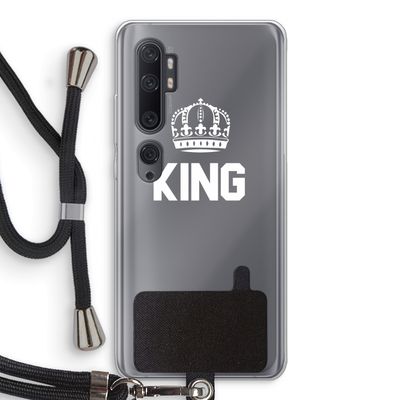 King zwart: Xiaomi Mi Note 10 Transparant Hoesje met koord