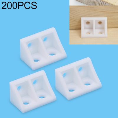 200 stuks plastic verdikte afneembare hoek connector meubilair rechte hoek Board beugel zonder dekking grootte: M (wit)