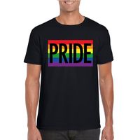 Gay Pride regenboog shirt Pride zwart heren 2XL  -