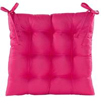 Stoelkussen - gewatteerd - fuchsia roze - 38x38cm - binnen/buiten