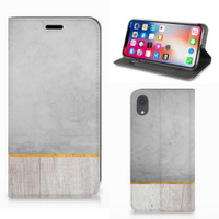 Apple iPhone Xr Book Wallet Case Wood Concrete