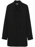 Yohji Yamamoto chemise en coton à col italien - Noir