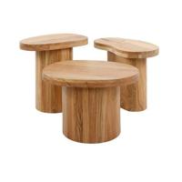 Fraaai Janie salontafel set van 3 rond - massief acacia - thumbnail