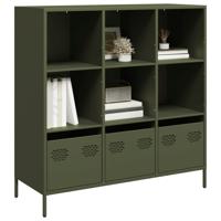 Hoge kast 101,5x39x103,5 cm staal olijfgroen