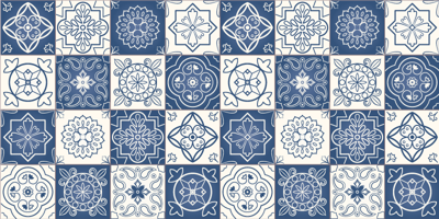 Vinyl tapijt tegels modern blauw