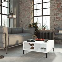 Salontafel 60x60x30 cm spaanplaat hoogglans wit