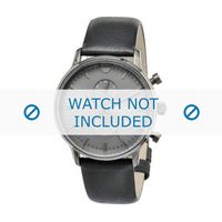 Armani horlogeband AR0388 Leder Zwart 22mm