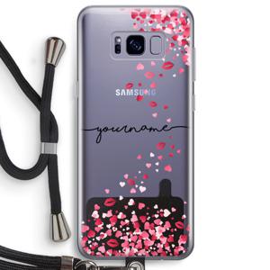 Hartjes en kusjes: Samsung Galaxy S8 Plus Transparant Hoesje met koord
