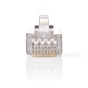 RJ45-Connector | Male | Stranded STP CAT6 | Recht | Verguld | 1 Stuks | PVC | Transparant