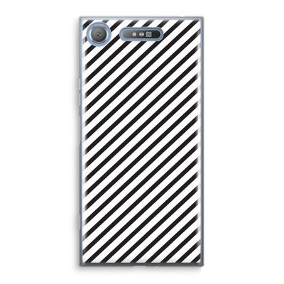 Strepen zwart-wit: Sony Xperia XZ1 Transparant Hoesje