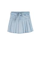 NoNo zomer skort meisjes - denim blauw - plooien - Sella