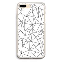 Geometrische lijnen zwart: iPhone 7 Plus Transparant Hoesje