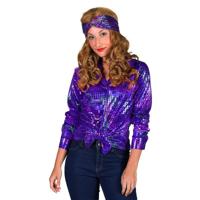 Dames disco blouse paars
