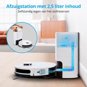 Medion MD 11415 Dweil- en zuigrobot Wit Spraakgestuurd, Met stofzak, Besturing via App, Incl. accu, Met dweilfunctie, Compatibel met Amazon Alexa, Compatibel